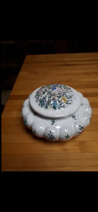 Portagioie vintage in ceramica decorata