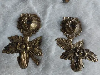 3 Pares Ganchos Cortina Vintage Metal Dorado