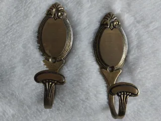 3 Pares Ganchos Cortina Vintage Metal Dorado