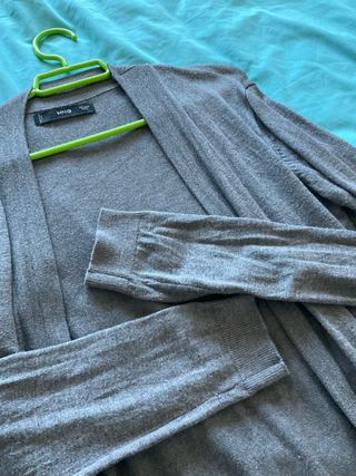 Chaqueta/jersey punto fino Mango Gris Mujer