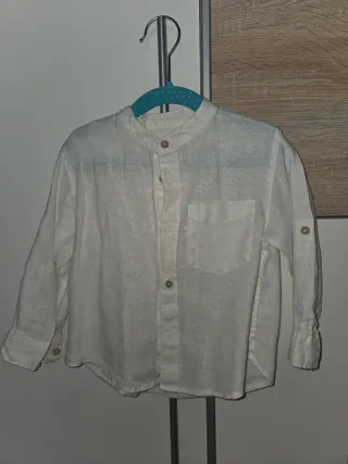 Camisa niño manga larga blanca