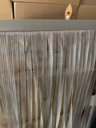 Cortina de tiras de plástico transparente