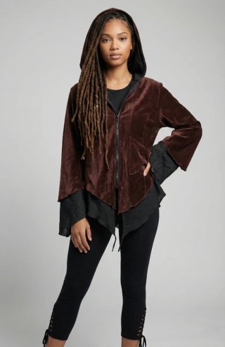 Sudadera Terciopelo Fairy Grunge Negra