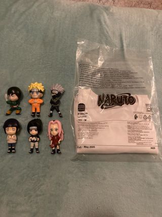 Figuras Naruto Burger King + Camiseta Talla M.