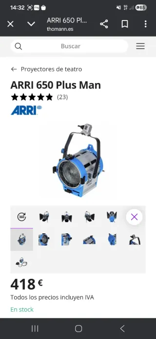 Foco proyector  Fresnel ARRI 650 Plus