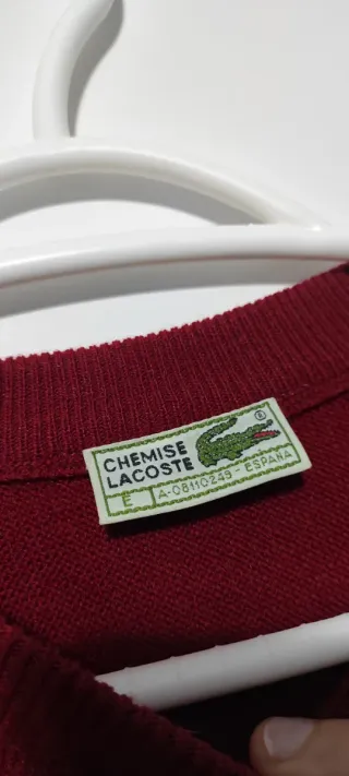 Jersey Lacoste vintage color burdeos