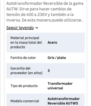 Autotransformador POLUX 5KVA reversible