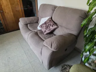 Divano Recliner 2 posti Nabuk Grigio Tortora