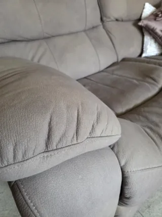 Divano Recliner 2 posti Nabuk Grigio Tortora