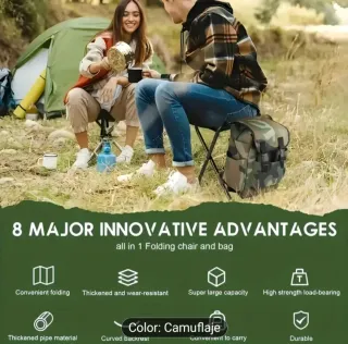 Mochila Silla Plegable Camuflaje Sin Estrenar