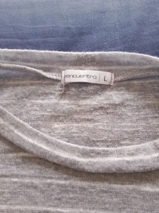 Jersey fino rayas con encaje