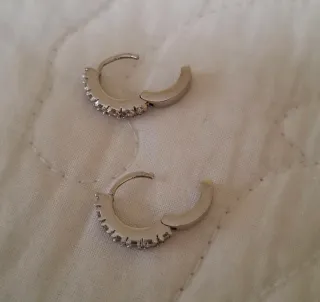 Pendientes Aro Circonitas Plata