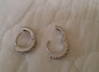 Pendientes Aro Circonitas Plata