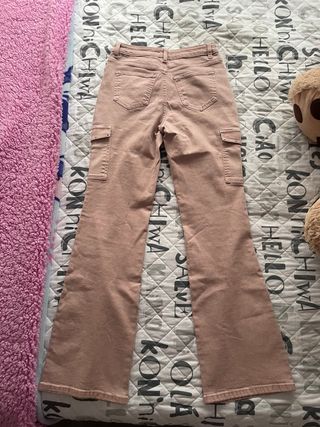 Pantalón campana rosa