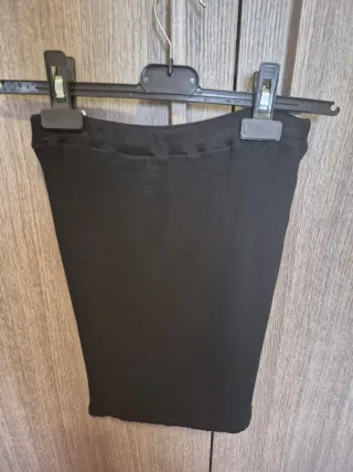 Minigonna nera a costine taglia unica