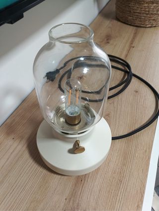 Lampada da tavolo in vetro e metallo