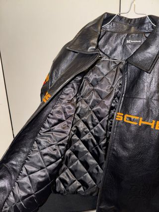 Giacca Pelle Porsche Nera Gialla