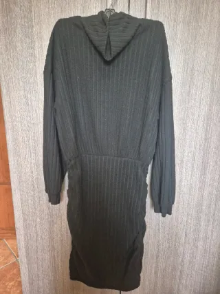 Vestito nero a costine taglia unica