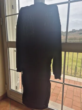 Vestito nero a costine taglia unica