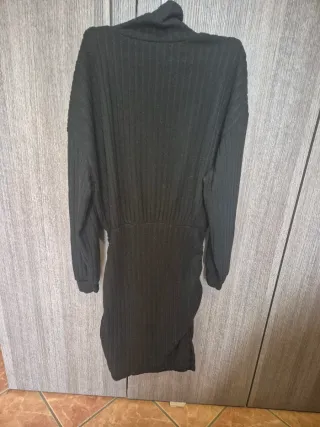 Vestito nero a costine taglia unica