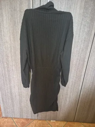 Vestito nero a costine taglia unica