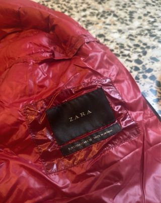 Chaqueta acolchada roja Zara Talla S