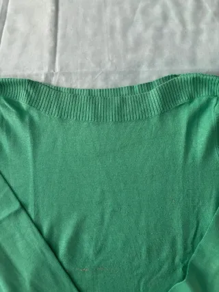 Jersey verde escote barco mujer, (talla pequeño)