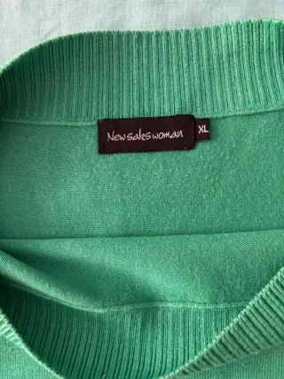 Jersey verde escote barco mujer, (talla pequeño)