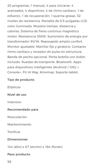 Bicicleta Elíptica Tunturi CR50