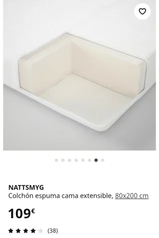 Colchón espuma para cama extensible IKEA