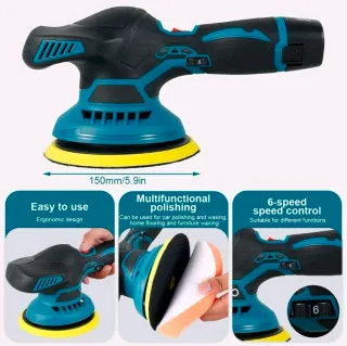 Levigatrice LUCIDATRICE ROTORBITALE 2 BATTERIA 18V