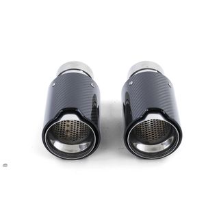 2 COLAS ESCAPES REDONDAS CARBONO BRILLO LOOK BMW