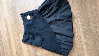 Gonna in velluto blu