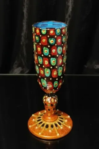 Bicchiere d'arte in vetro soffiato - Pezzo unico