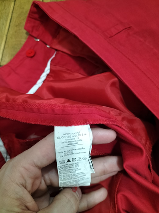 Pantalón Rojo Easy Wear Talla 44 Mujer