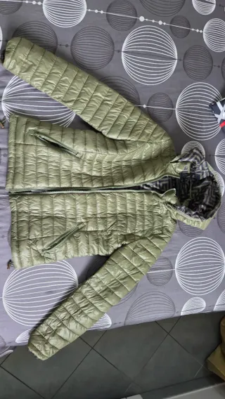 Piumino mezza stagione verde reversibile