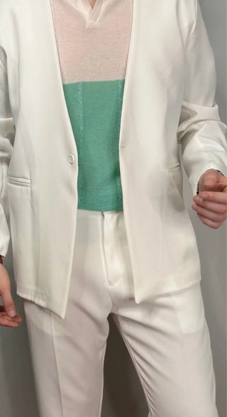 Abito monopetto bianco uomo Made in Italy XXL.