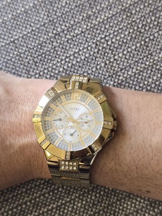 Reloj Guess Dorado Cronógrafo Cristales
