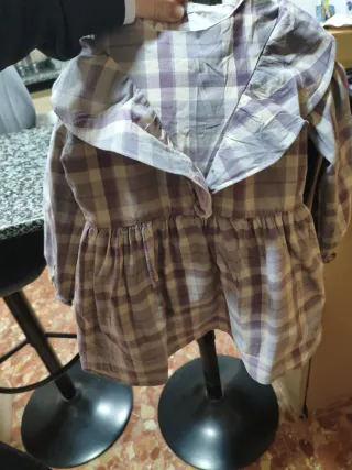 Traje niña Gocco cuadros morado