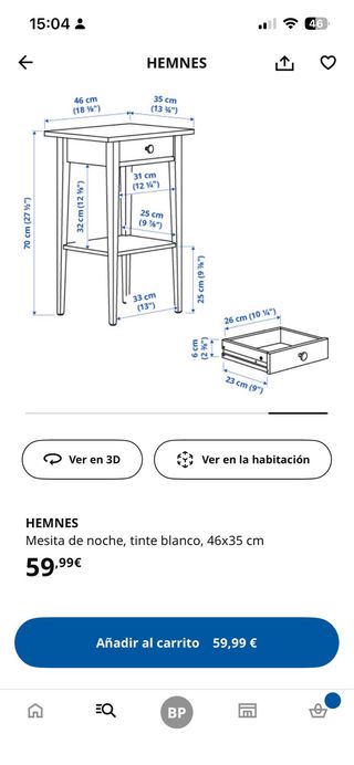 Mesitas de noche blanca Ikea (2)