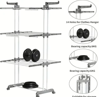 Secador Ropa Torre Plegable Metal