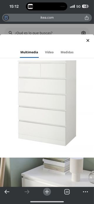 Cajonera MALM Ikea Blanca