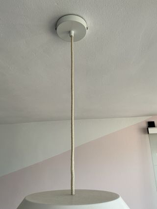 Lámpara colgante metal blanco y cristal