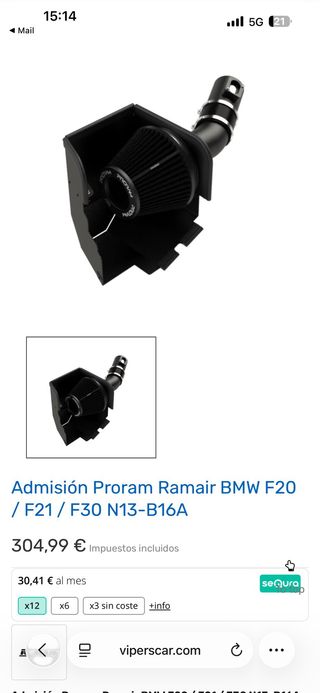 Kit Admisión RAMAIR BMW F20 F30