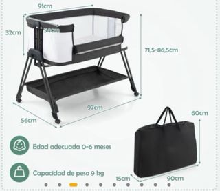 Cuna colecho Costway + colchón Pekitas