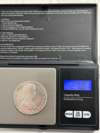 8 Reales Fernando VII 1824 Potosí