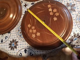 3 Rosoni in Legno per lampadario da soffitto