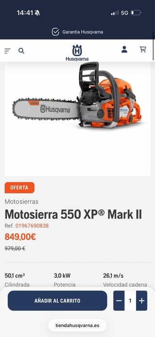 Motosierra Husqvarna 550 XP Mark II