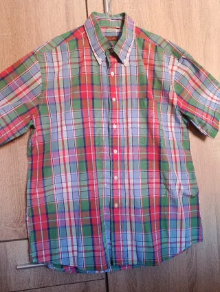 Camisa de cuadros manga corta hombre