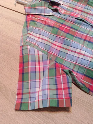 Camisa de cuadros manga corta hombre